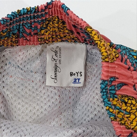Sovereign Code Swim Trunks Suit Board Shorts Pink Pineapple Boys Size 2T - Picture 3 of 5